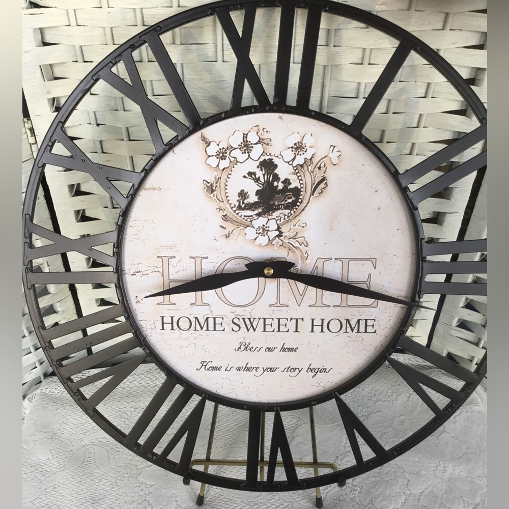 Rustic Metal Wall Clock New w/ 3 tiny defects - Picture 6 of 16